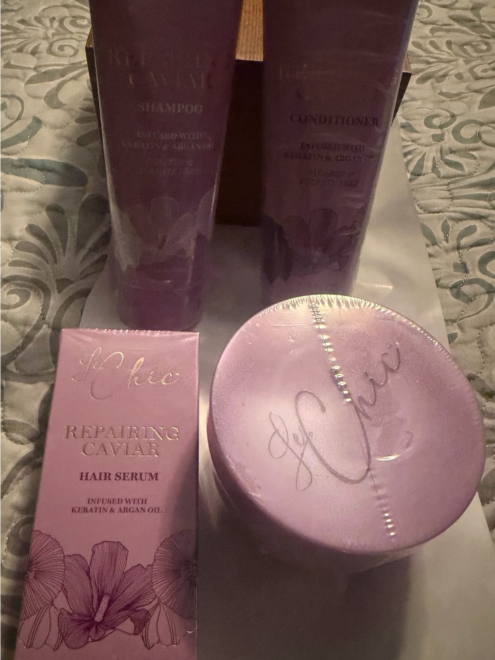 Me Chic Repairing Caviar Hair Serum & Treatment Set - Purple